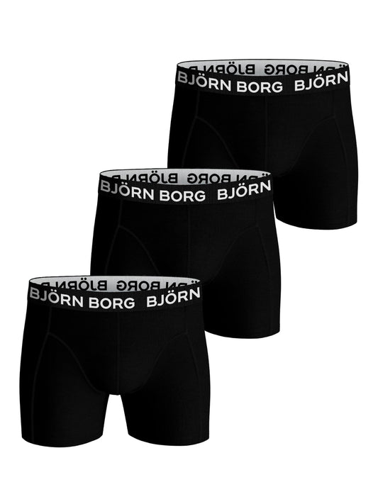 Björn Borg Cotton Stretch Boxershorts (3-pak, sort)