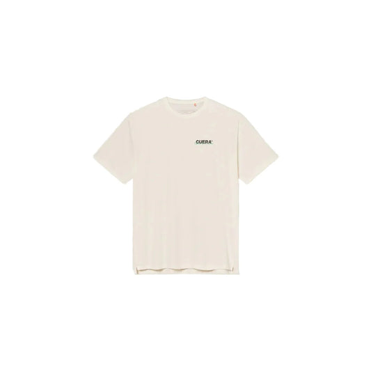 Cuera Active Light Weight T-shirt (Off White w. Navy/Green)