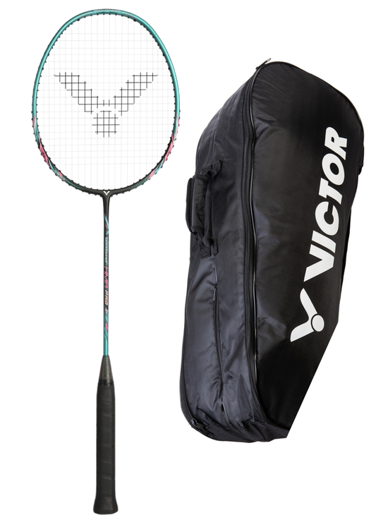 Pakketilbud på 1 stk. Victor Thruster HMR Pro ketcher og 1 stk. Victor Double Badmintontaske