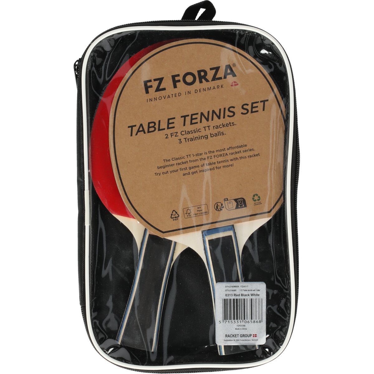 FZ Forza FZ Bordtennissæt 1-star (2 bat + 3 bolde)