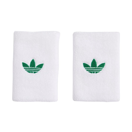 Adidas Originals Large Wristbands (2-pak, White/Green)