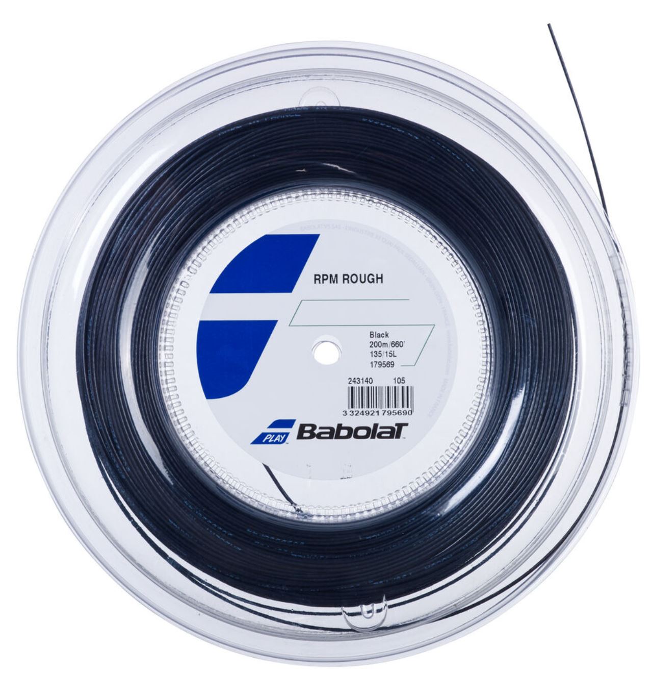 Rulle med Babolat RPM Rough Tennisstrenge (200 m)