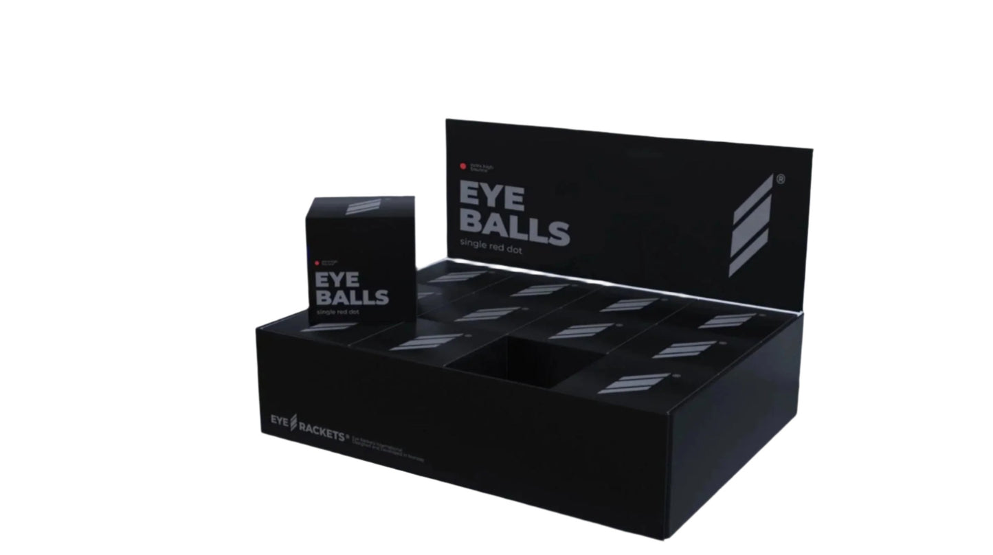 12 stk. Eye squashbolde (1 rød prik)