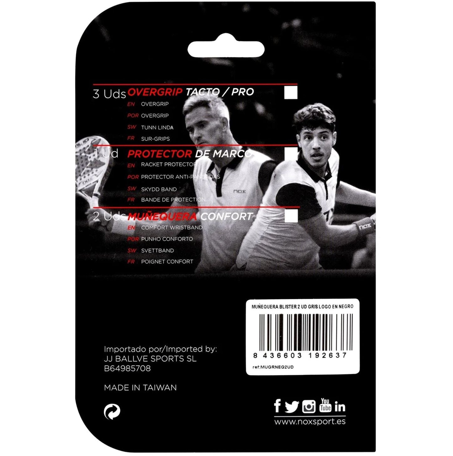 Nox Wristbands (2 stk., Grå med sort logo)