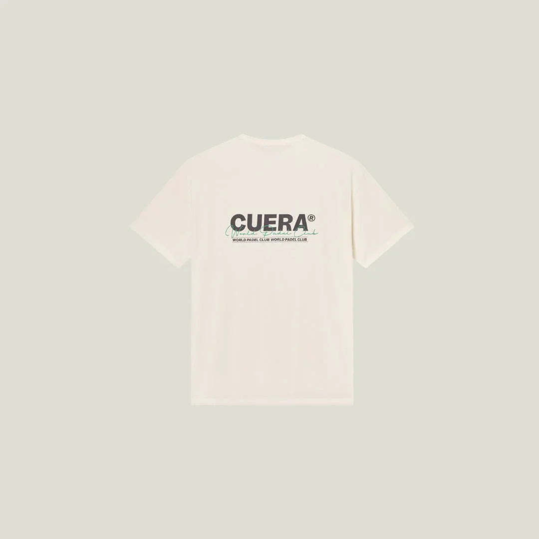 Cuera Active Light Weight T-shirt (Off White w. Navy/Green)
