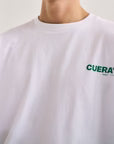 Cuera Offcourt Logo Long Sleeve Tee (White w. Green)