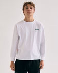 Cuera Offcourt Logo Long Sleeve Tee (White w. Green)