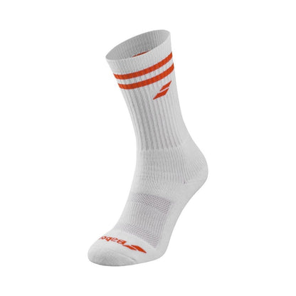Babolat Team Single Socks Men (White/Cherry Tomato)