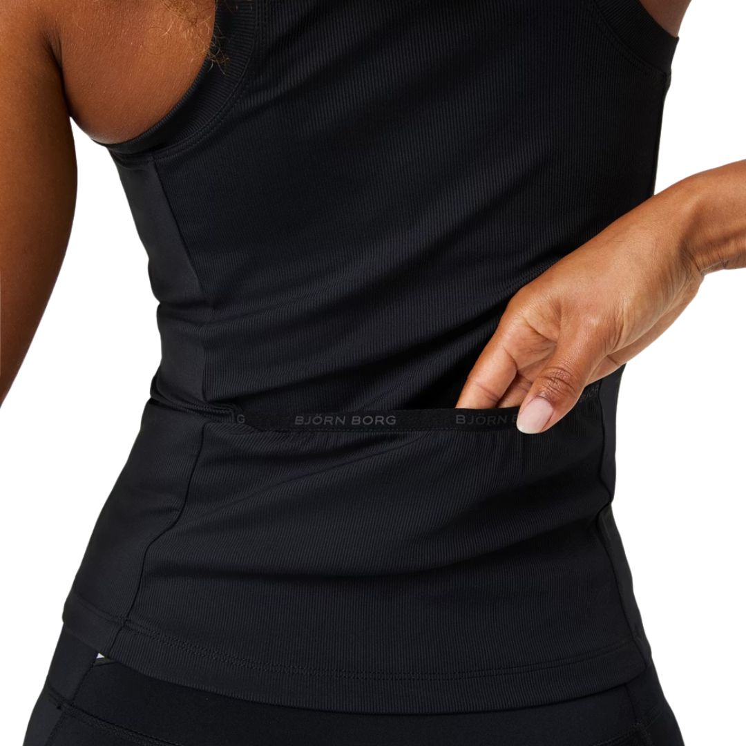Björn Borg Ace Pocket Ribbed Tank Top (Black Beauty)