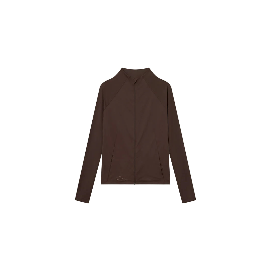Cuera Active Zip Cardigan (Dark Brown)