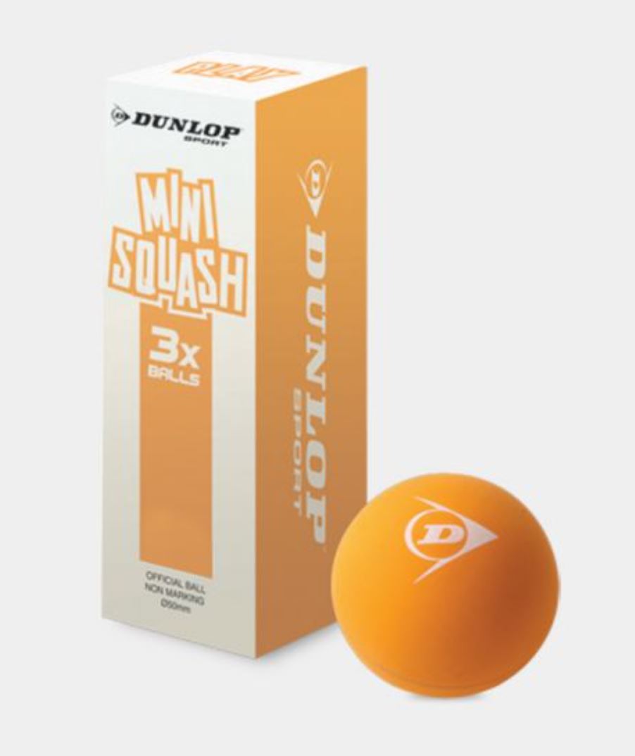 Dunlop Play Mini Squashbolde (Orange, 3-pak)