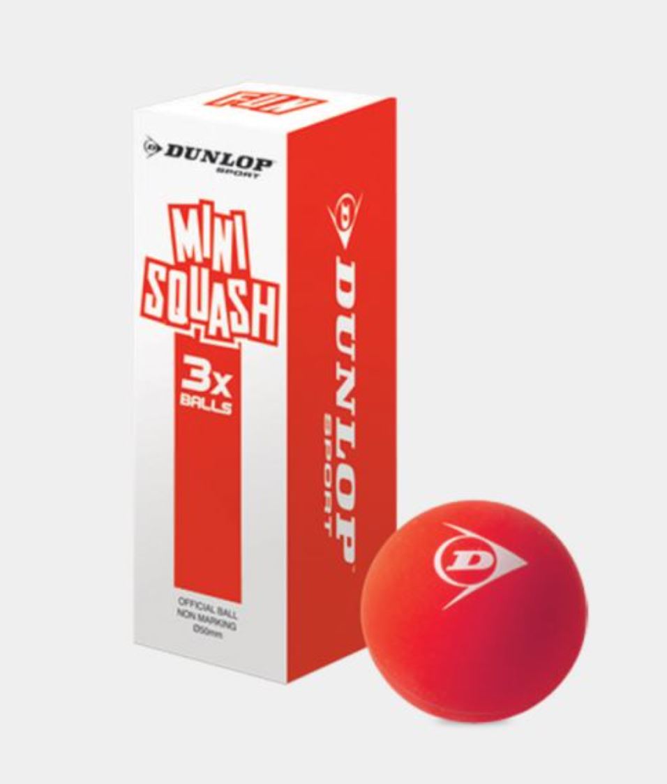 Dunlop Fun Mini Squashbolde (Rød, 3-pak)