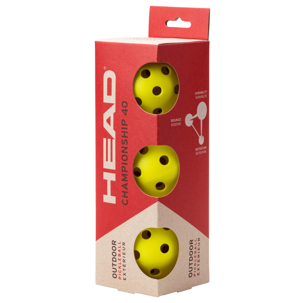 Head Championship 40 Pickleballbolde (3 stk.) - Racketlife.dk