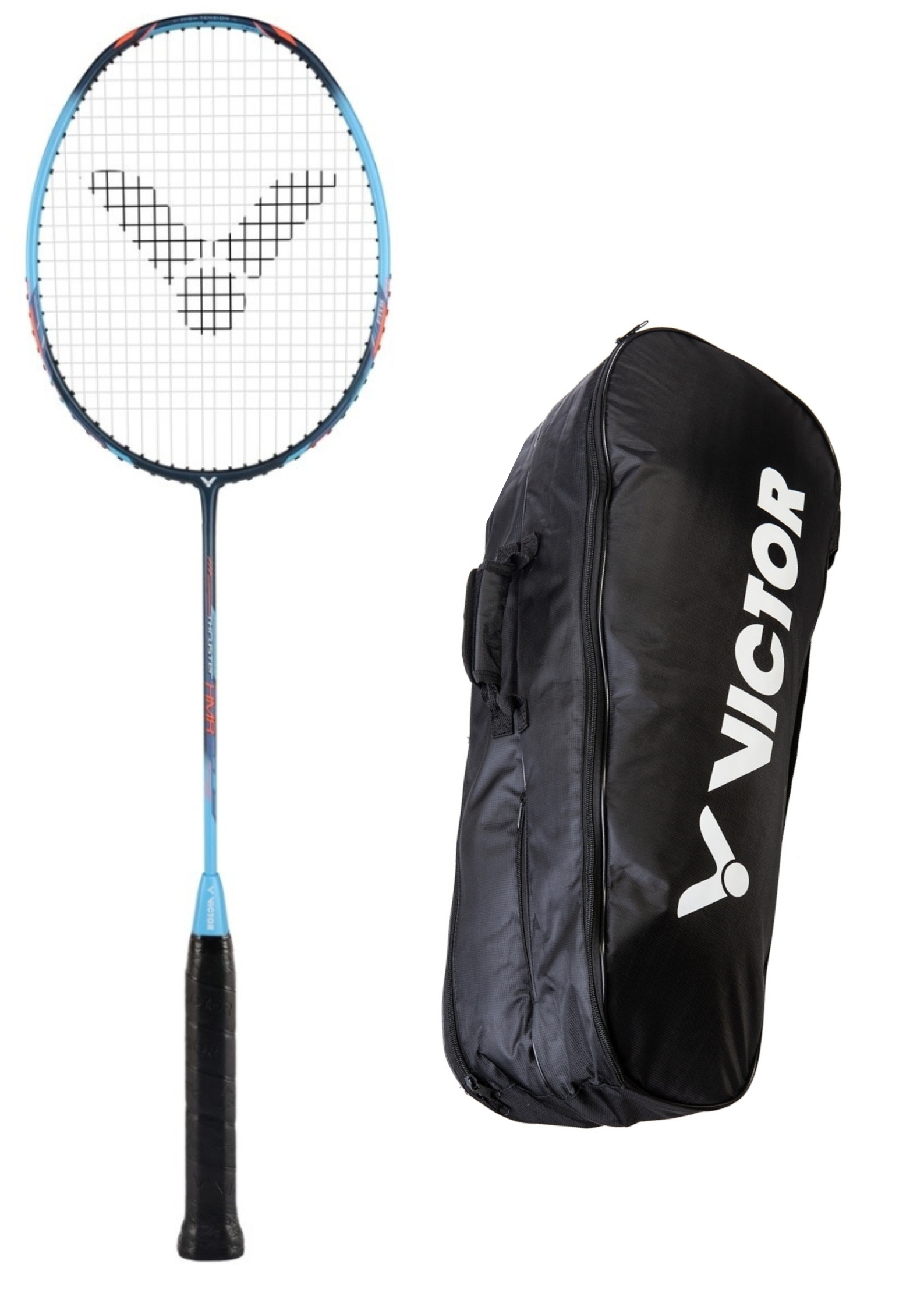 Pakketilbud med 1 stk. Victor Thruster HMR Badmintonketcher og 1 stk. Victor Double Badmintontaske