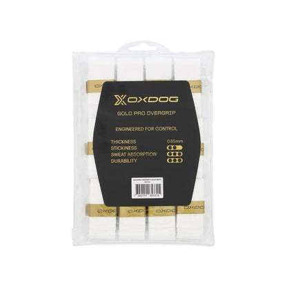 Oxdog Gold Pro Overgrips 12 pack White