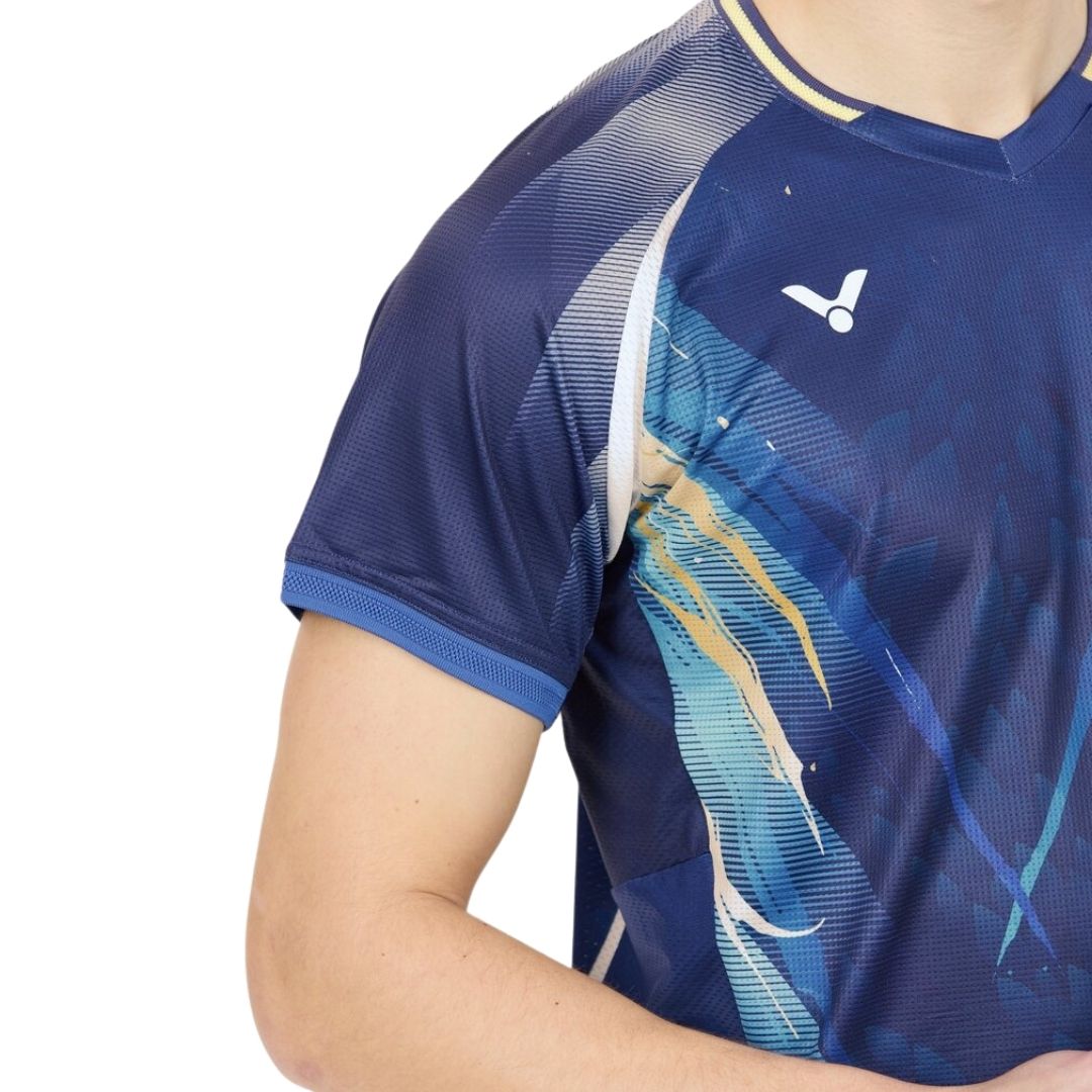 Victor T-60004 Lee Zii Jia T-shirt (Navy) - Racketlife.dk