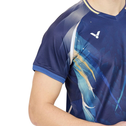 Victor T-60004 Lee Zii Jia T-shirt (Navy) - Racketlife.dk