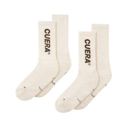 Cuera Padel Strømper (2-pak, Off-White/Dark Brown)