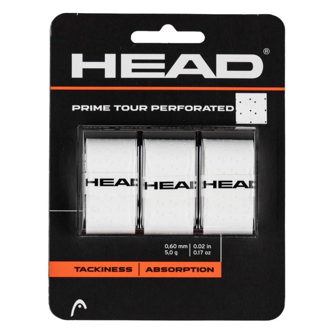 Head Prime Tour Perforated Overgrip 3-pak (White)