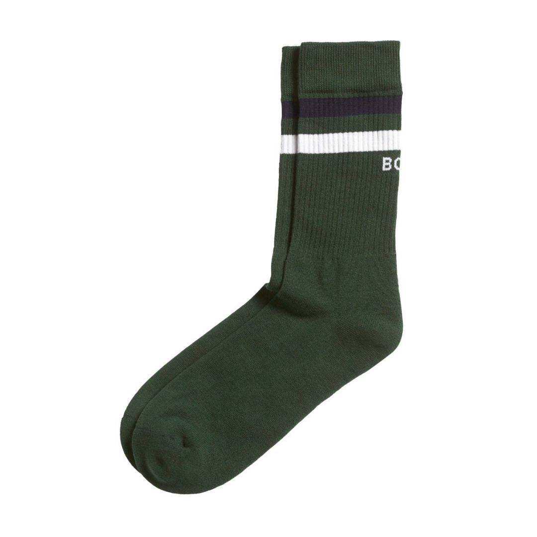 Björn Borg Classic Crew Sock (3-pak, White/Green/Navy Blue)