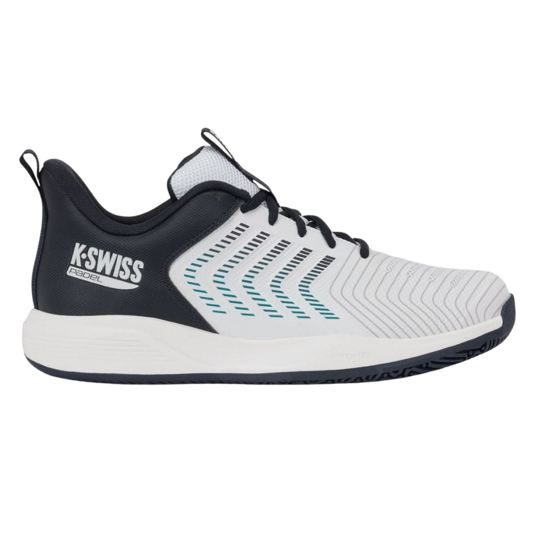 K-Swiss Ultrashot Light Padelsko (White/Carbon/Baltic)