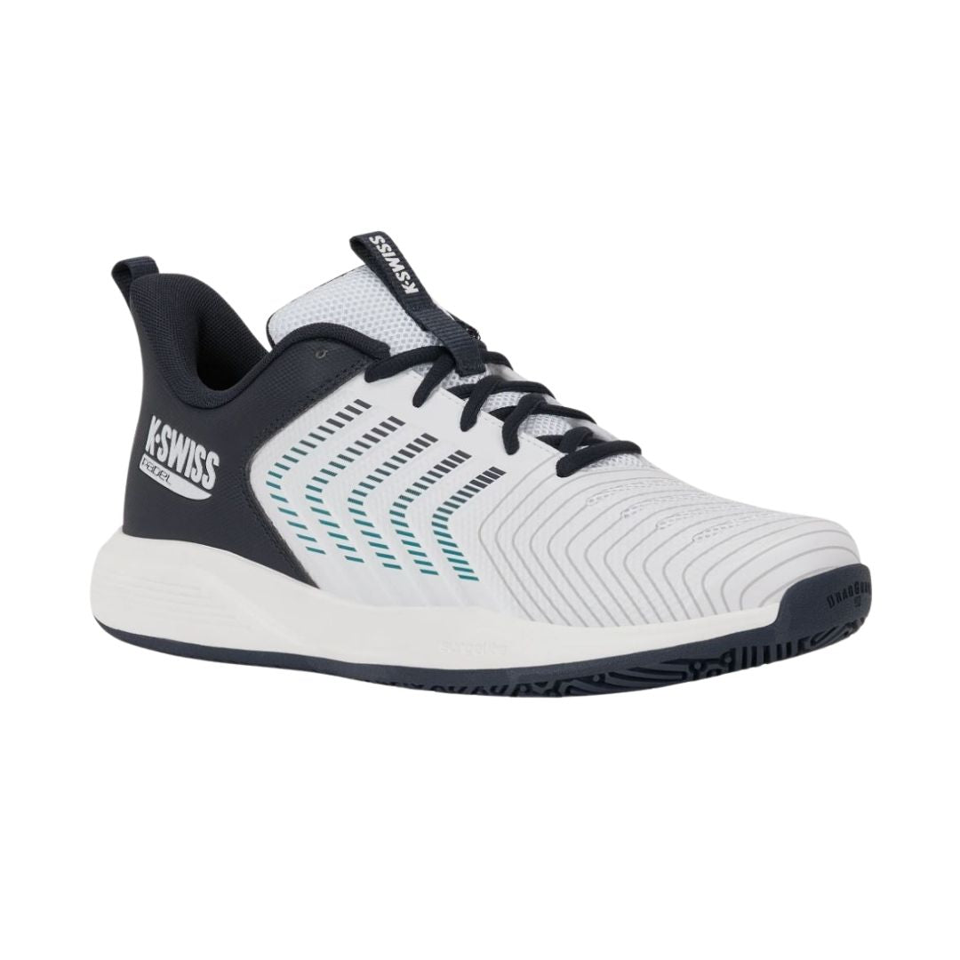 K-Swiss Ultrashot Light Padelsko (White/Carbon/Baltic)