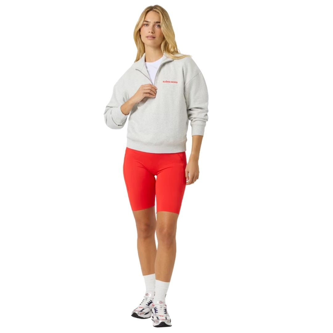 Björn Borg Halfzip Sweatshirt Women (Ultra Light Grey Melange)