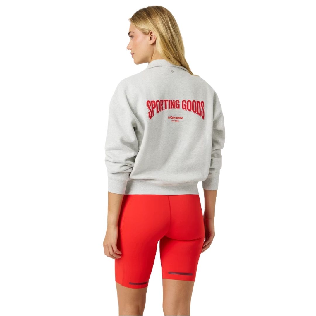 Björn Borg Halfzip Sweatshirt Women (Ultra Light Grey Melange)
