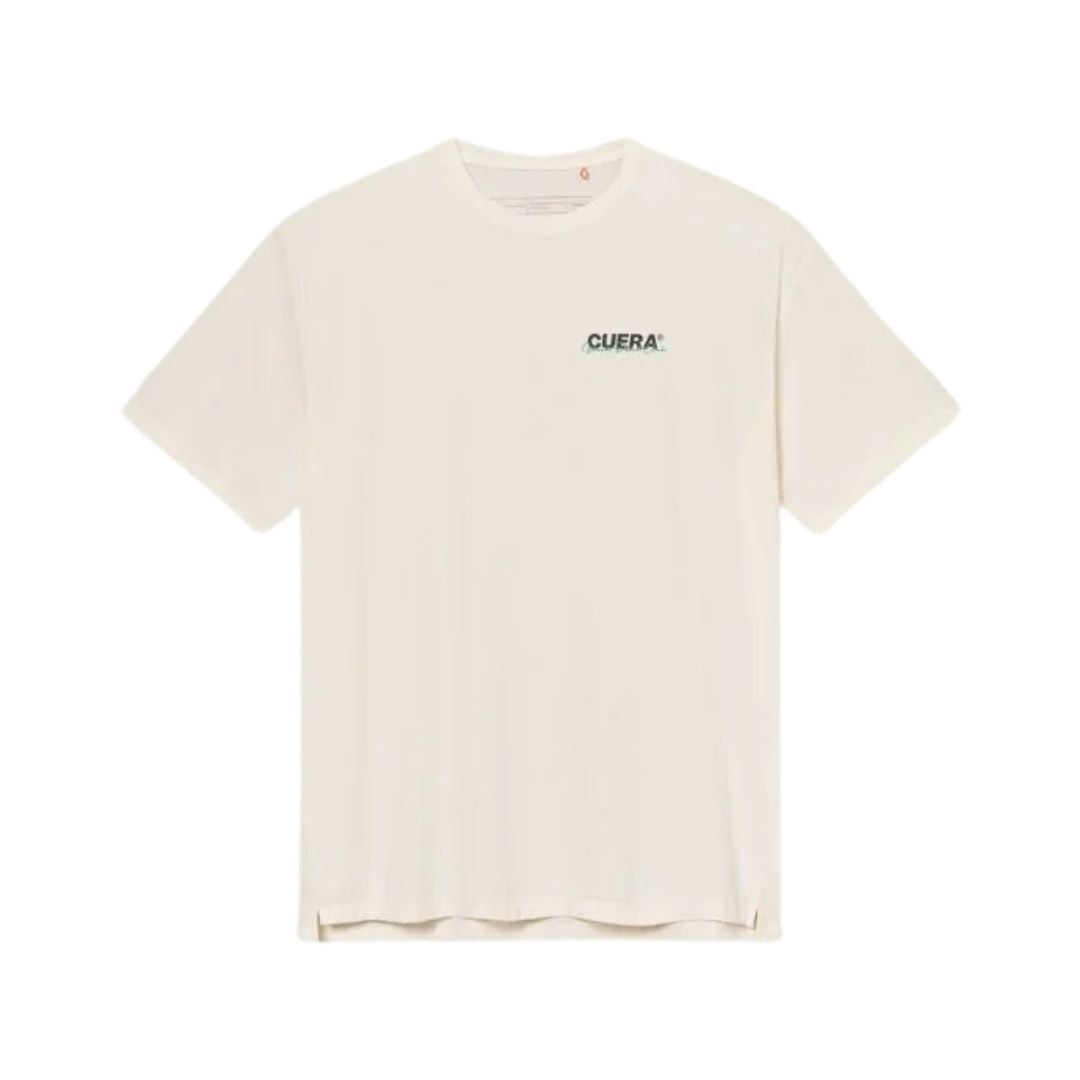Cuera Active Light Weight T-shirt (Off White w. Navy/Green)