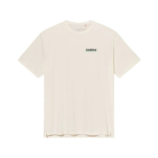 Cuera Active Light Weight T-shirt (Off White w. Navy/Green)
