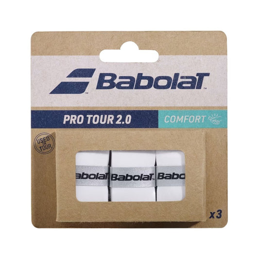 Babolat Pro Tour 2.0 Overgrip (3-pak, White)