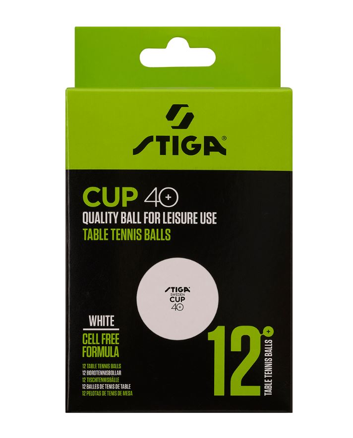 Stiga Ball Cup Bordtennisbolde (12-pak, hvid)