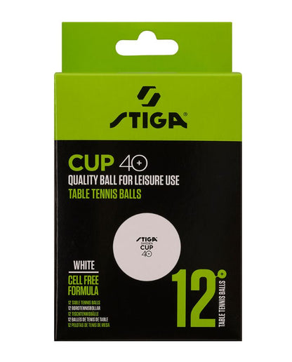 Stiga Ball Cup Bordtennisbolde (12-pak, hvid)