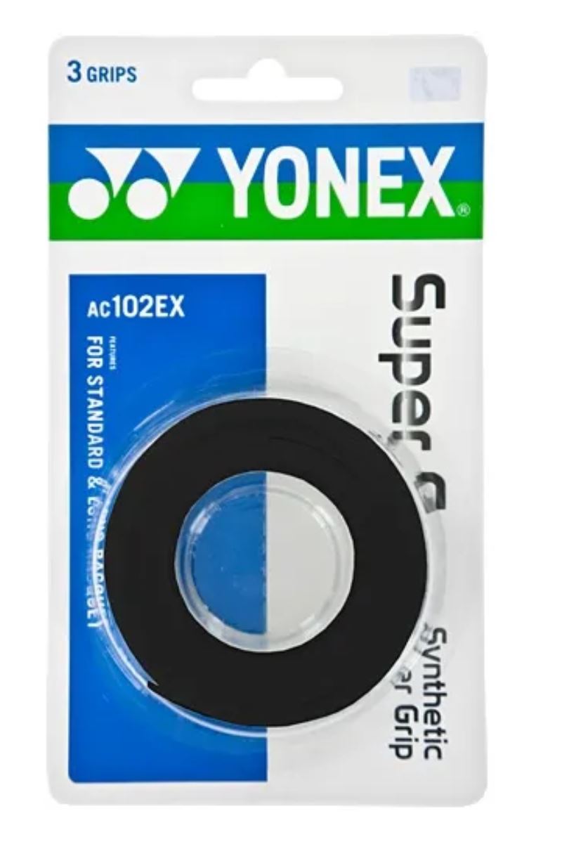 Yonex Dry Super Grap (3-pak, Sort) badminton