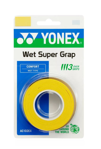 Yonex Wet Super badminton Grap (3 stk., Gul)