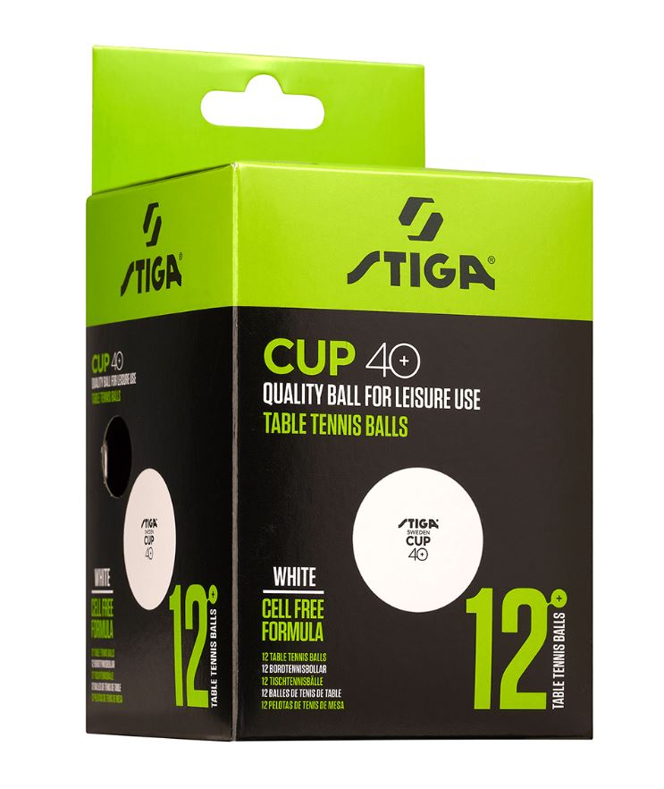 Stiga Ball Cup Bordtennisbolde (12-pak, hvid)