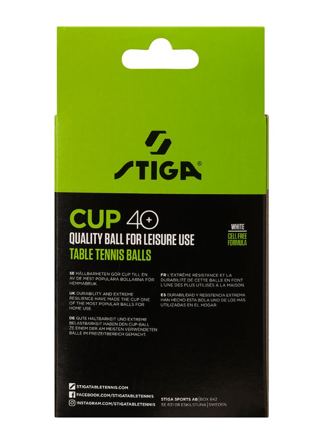 Stiga Ball Cup Bordtennisbolde (12-pak, hvid)