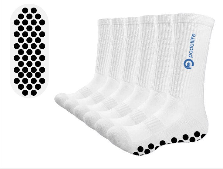 Padellife Gripsocks (1 par, Hvid/Blå)