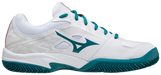 Mizuno Breakshot 3 CC (Unisex, Hvid/Turkis) Padelsko - Padellife.dk