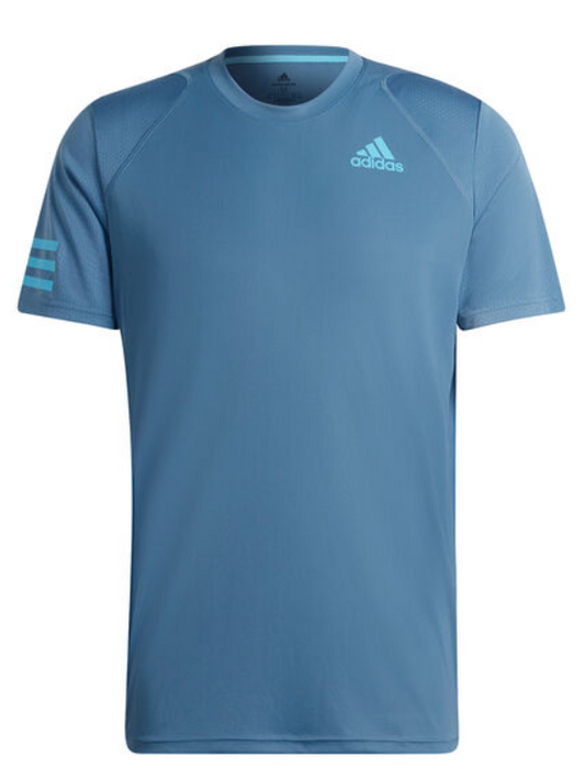 Adidas Club 3-Stripe Tee (Blå) - Padellife.dk