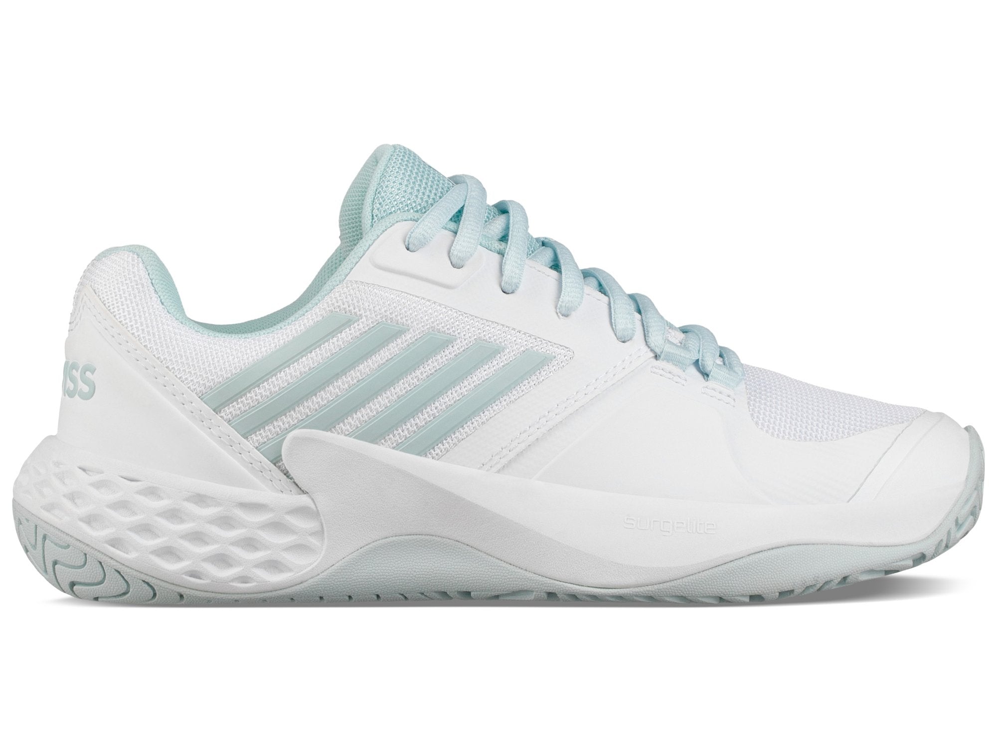 K-Swiss Womens Aero Court Padelsko (White/Light Blue) - Padellife.dk