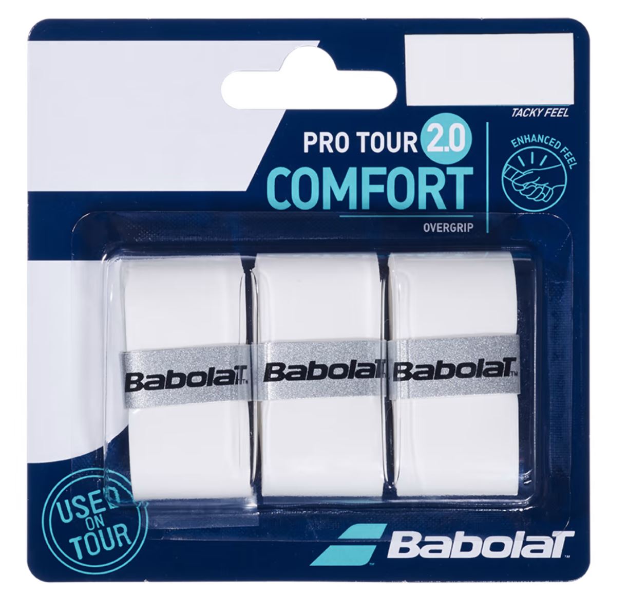 Babolat Pro Tour 2.0 Overgrip (3-pak, Hvid)