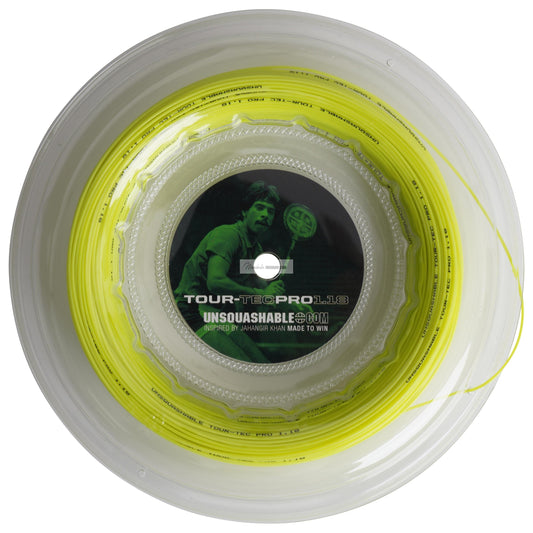 UNSQUASHABLE Tour-Tec Pro 1.18 (Neon Yellow) 100 M rulle - Squashstrenge